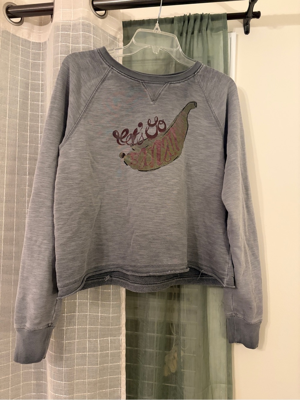 Anthropologie Gray 'Let's Go Bananas” Graphic Sweatshirt